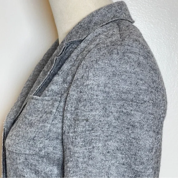 Banana Republic Wool Blend Knit Blazer Size 0 Gray Tailored Career Jacket - Picture 10 of 16